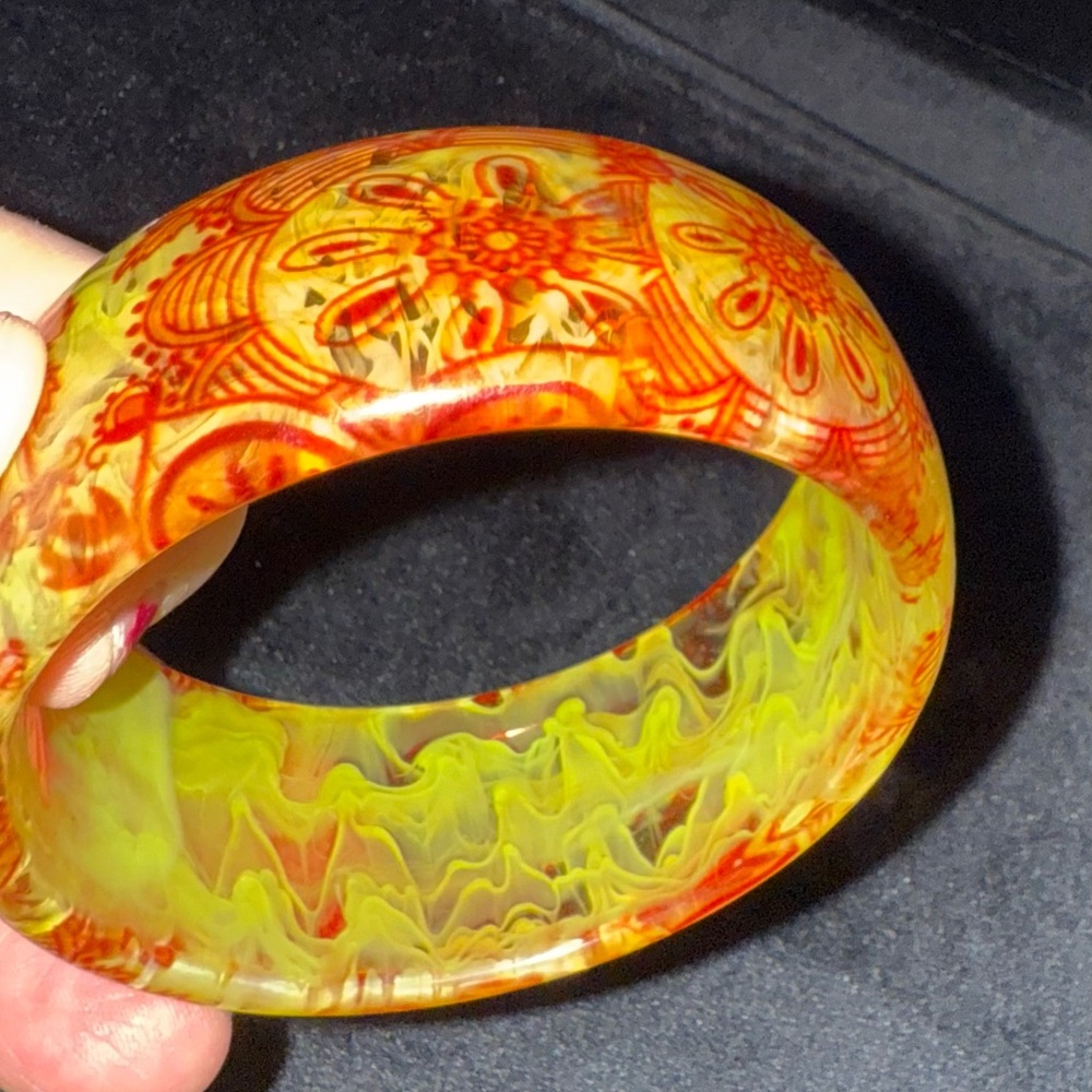 Vibrant Floral Bangle Bracelet